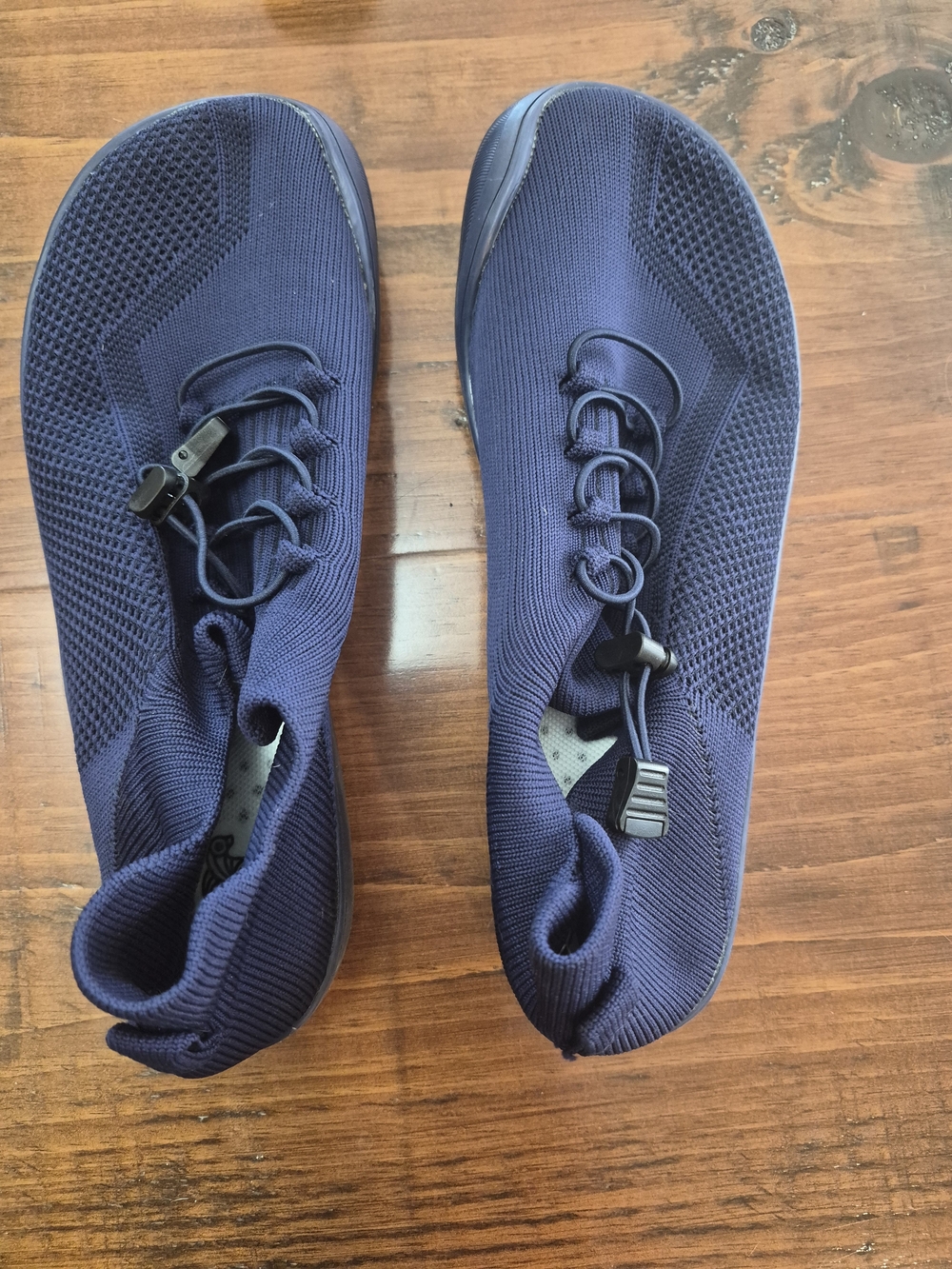 Men's Navy Knit Slip-On Sneakers with Toggle Lacing
